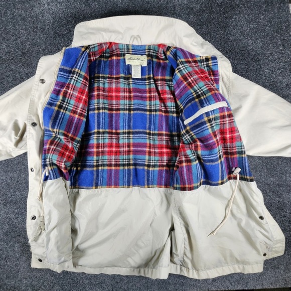 Eddie Bauer Wool Lined Mountain Parka Beige Utility‎ Chore Coat Women's Medium - Picture 6 of 9